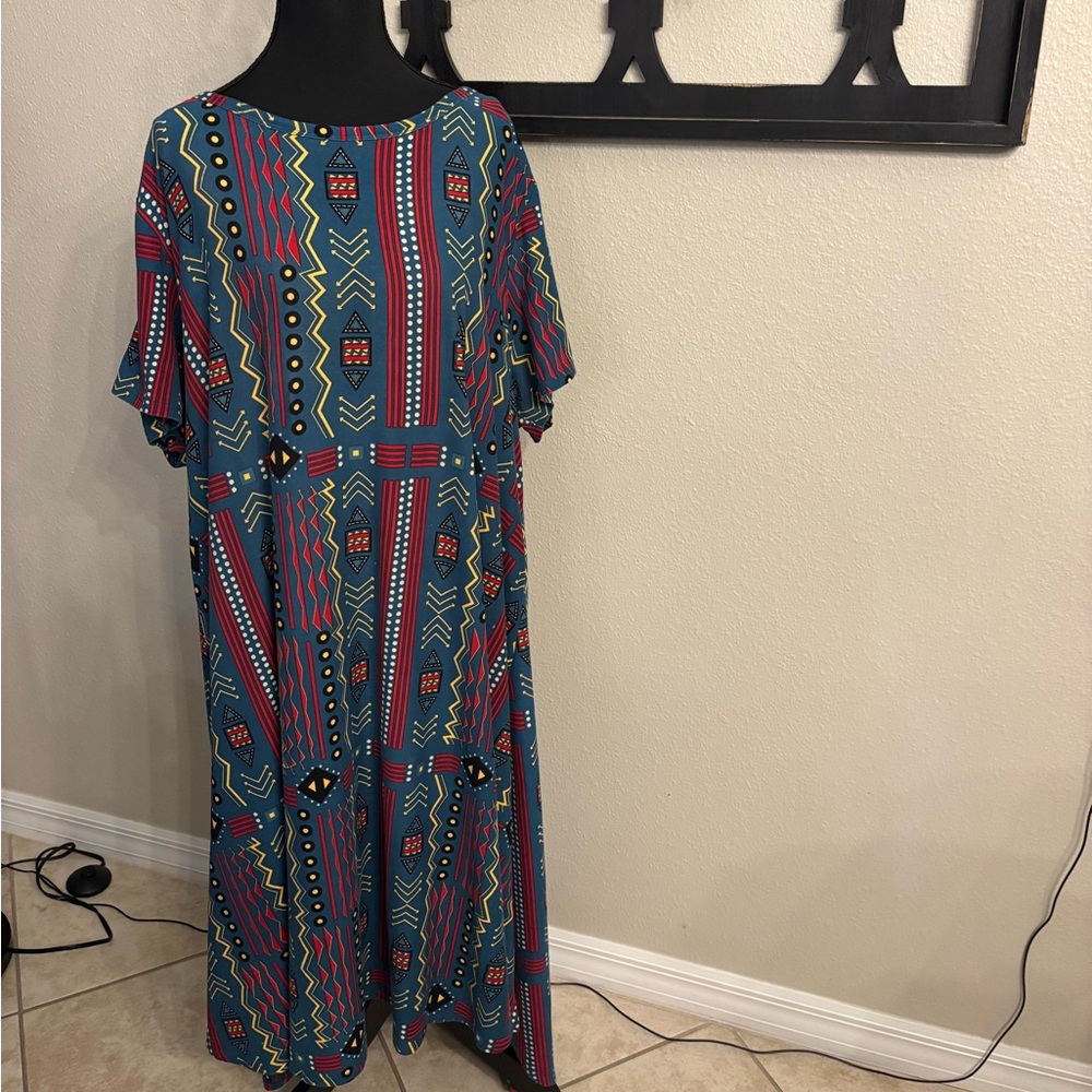 LuLaRoe Carly Hi Low Swing Dress 3XL Aztec Print